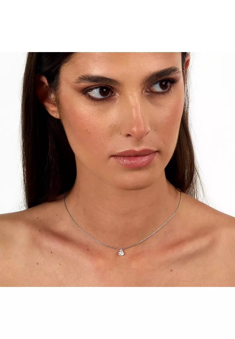 LA PETITE STORY White Heart SILVER 925 WOMAN NECKLACE 40+5CM LPS10AWV31