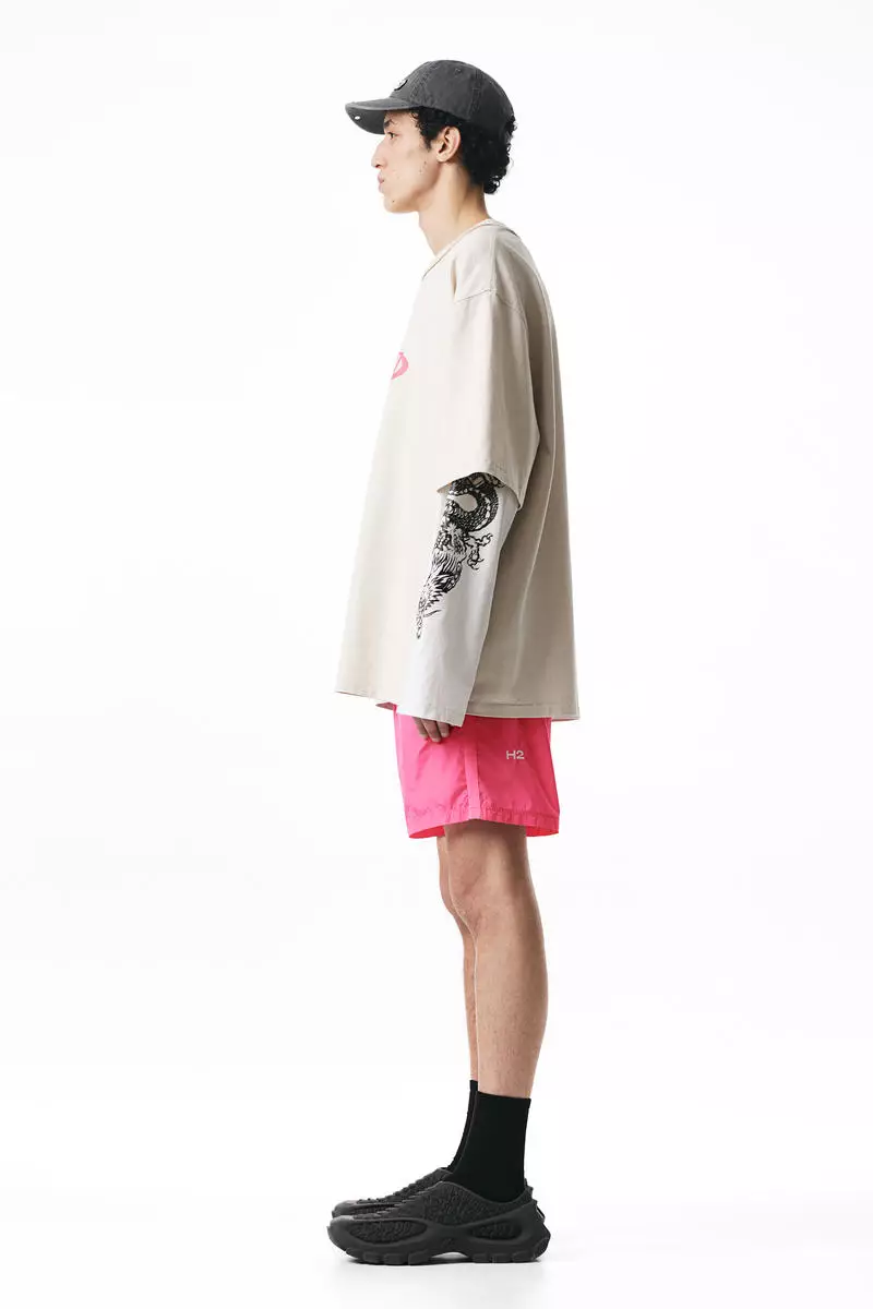 Side-stripe swim shorts