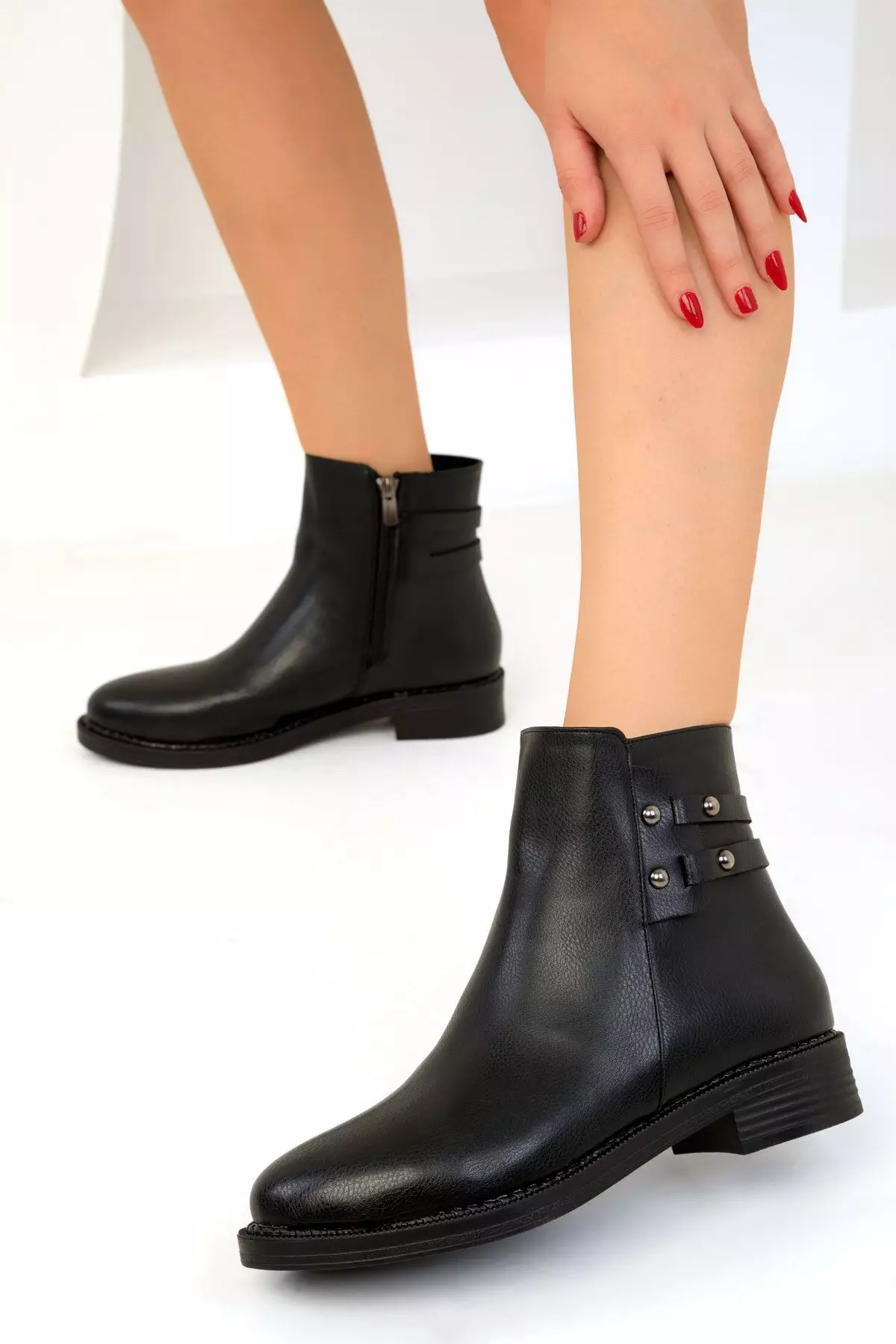 Discount on Soho  shoes - SKU: Double Strap Flat Ankle Boots