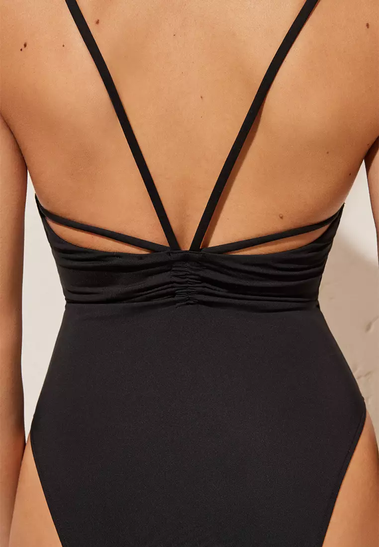 Black Cut Out Swimsuit