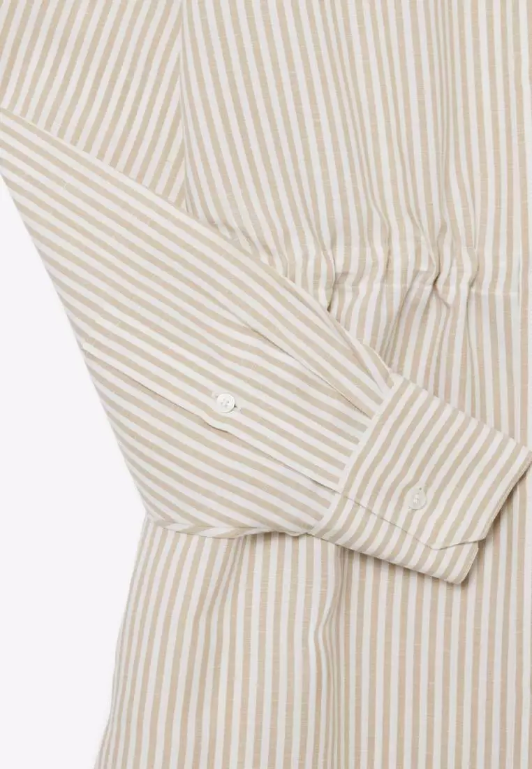 Oversized Linen Blend Shirt Dress