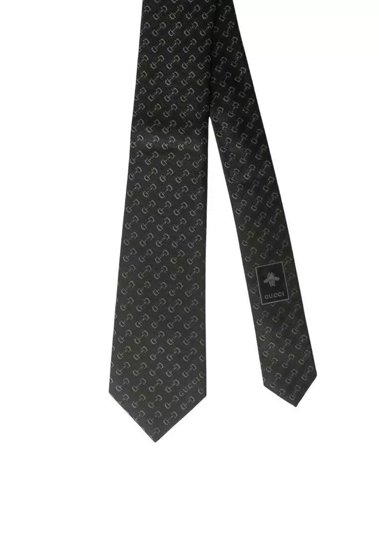 Horsebit Silk Jacquard Tie Tie