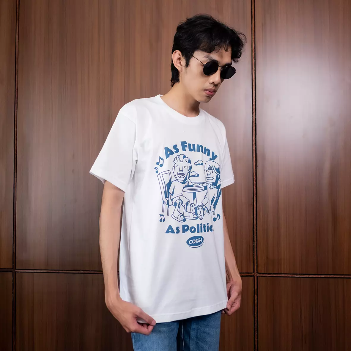 Cogen Kaos Tshirt Putih T Shirt White Basic - As Funny As Politics