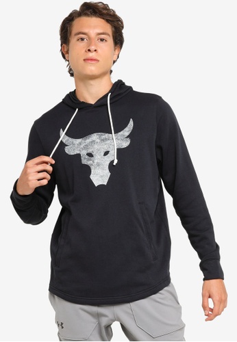Under Armour black Project Rock Terry Hoodie 008C9AA03C6970GS_1