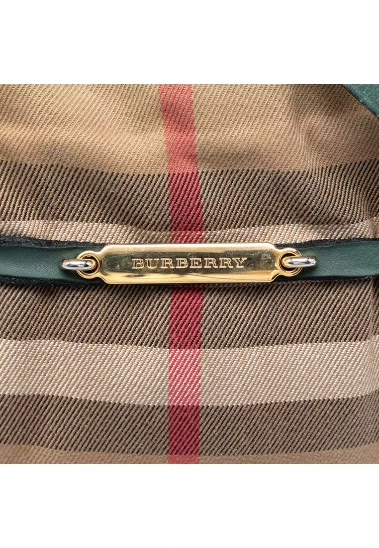 Pre-Loved Burberry Small Leather Trimmed House Check Canvas Bridle Orchard Satchel