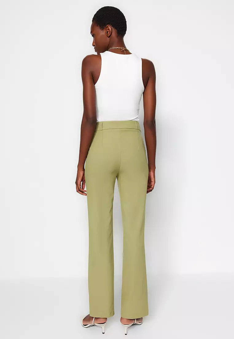 High Waist Straight Cut Trousers