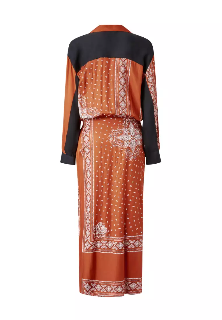 Batik printed wrap dress