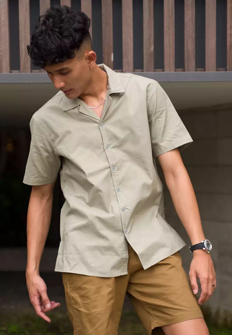 Kemeja pendek pantai OXCON summer shirt Sage Green