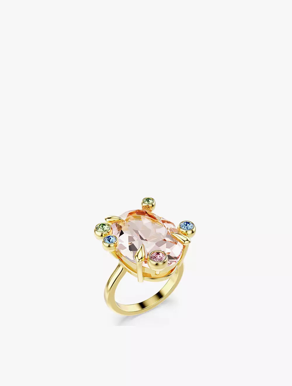 Gema Ring, Set (3), Mixed Cuts, Multicolored, Gold-Tone Plated - 52