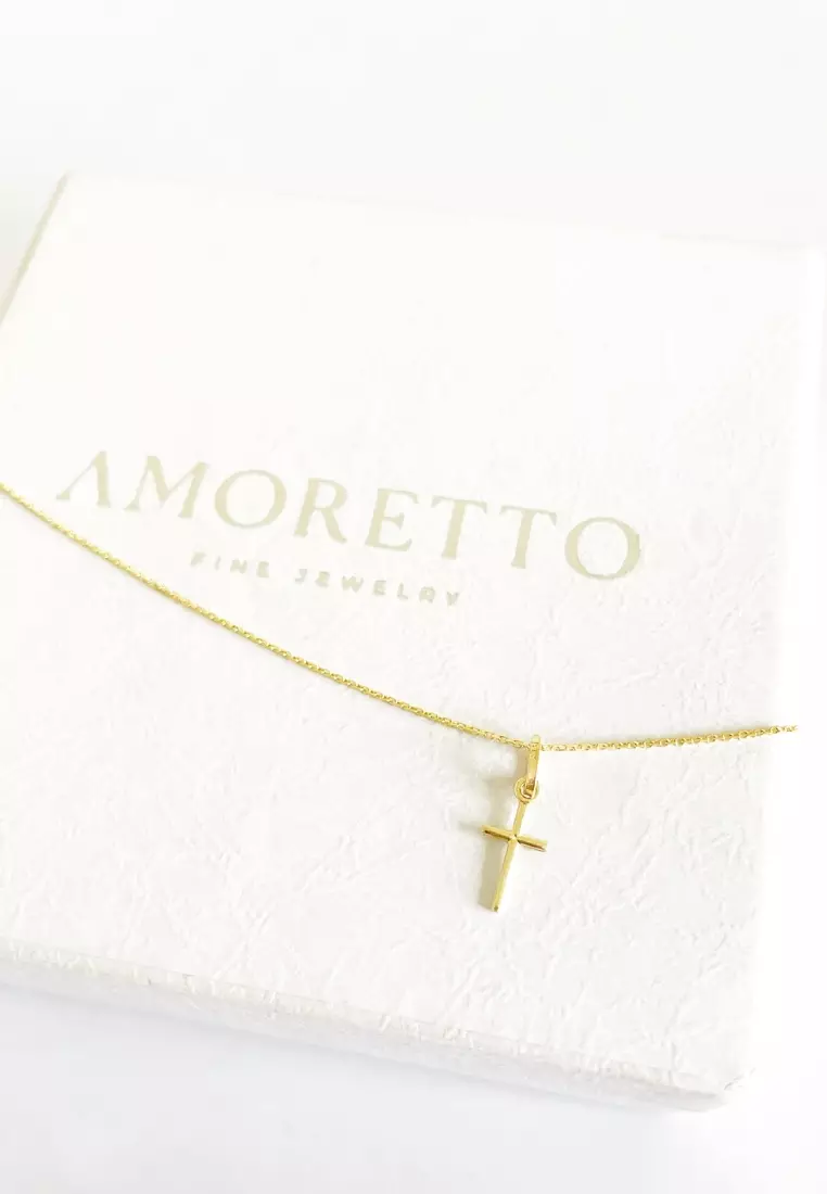 Collana Croce Mini 18K Gold Necklace in 16”