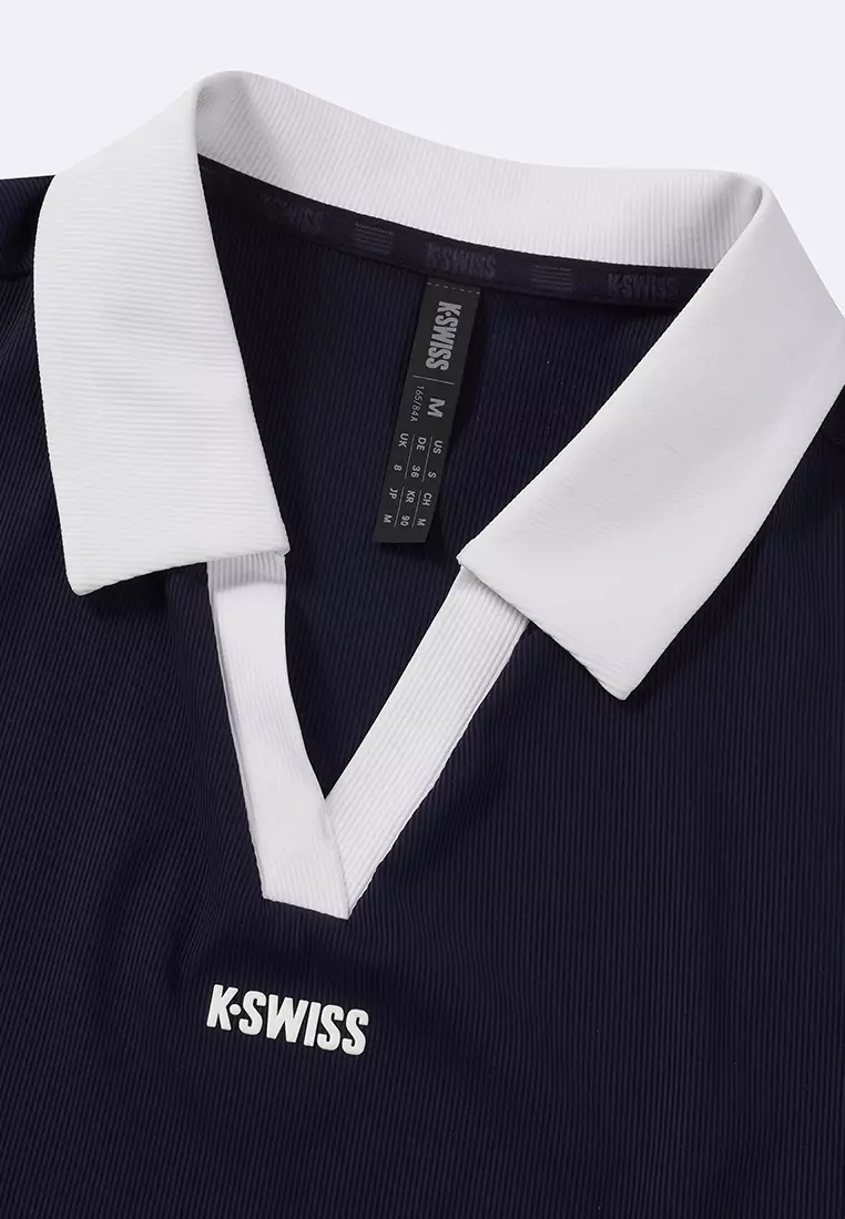 女裝 K-SWISS LOGO 拼色網球風POLO背心 無袖上衣