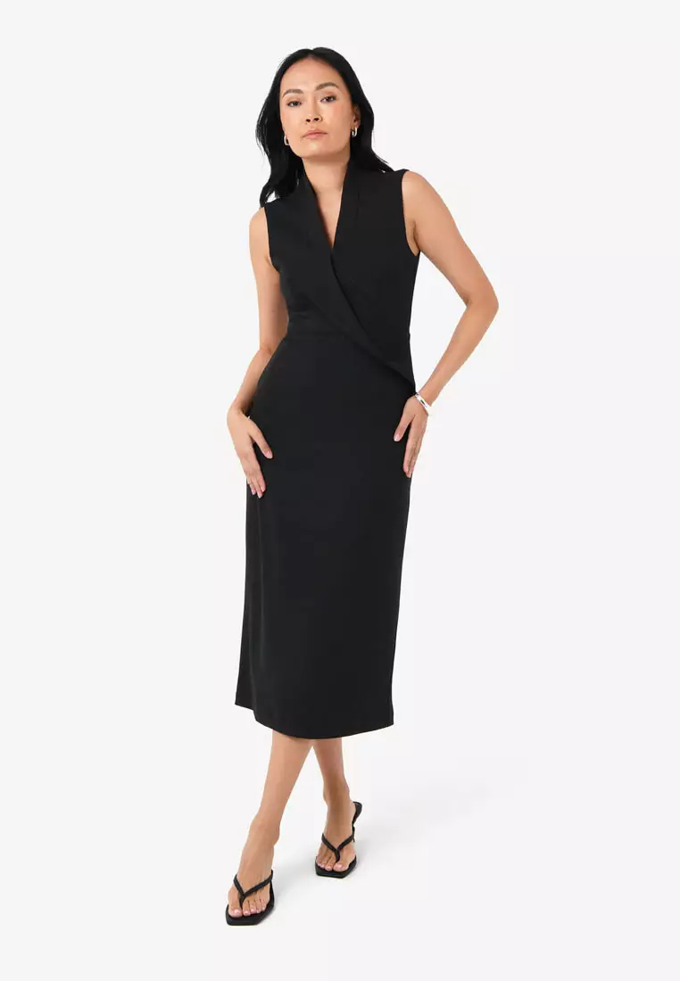 Alaia Twisted Lapel Midi Dress