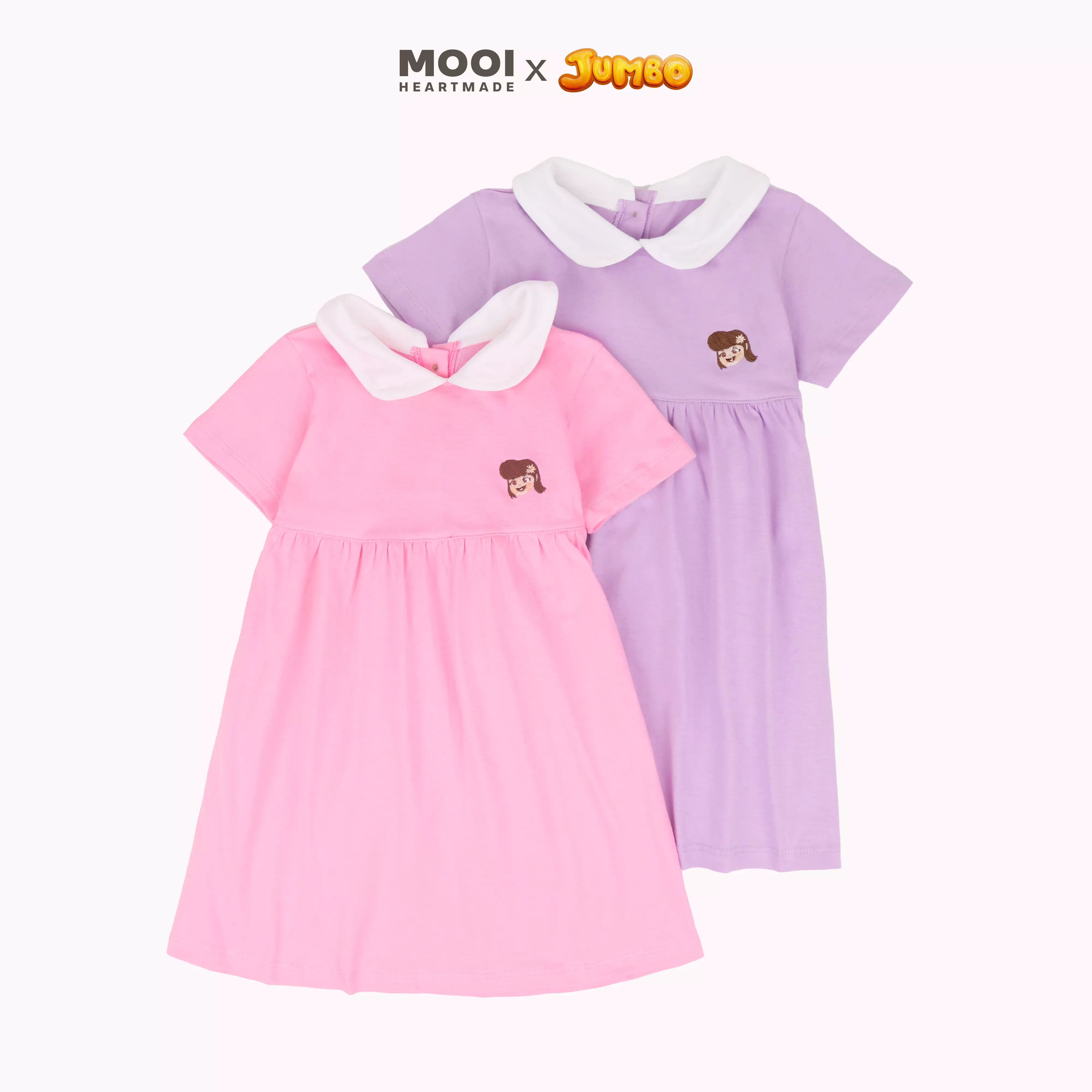 Mooi x Jumbo Dress Anak Perempuan Meri Dress - Pink Berry