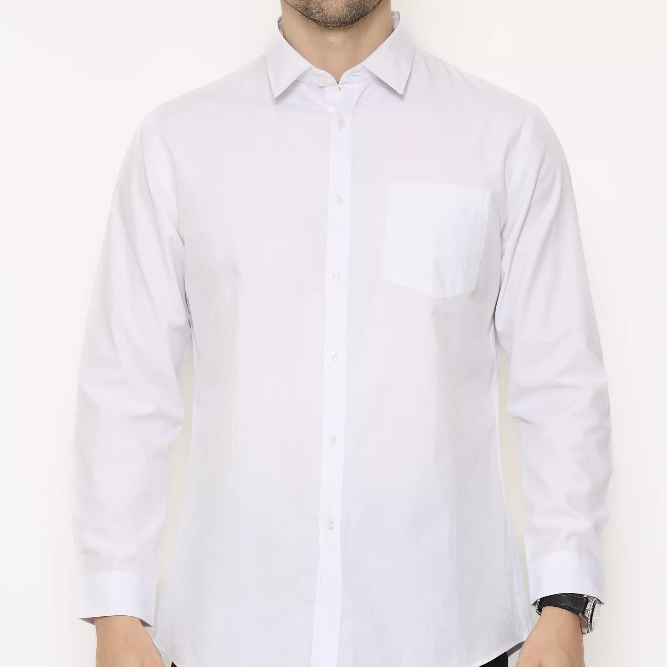 LAWELL CELTIC-MLMF Kemeja Formal Pria Putih Slim Fit Lengan Panjang Cotton Microfibre