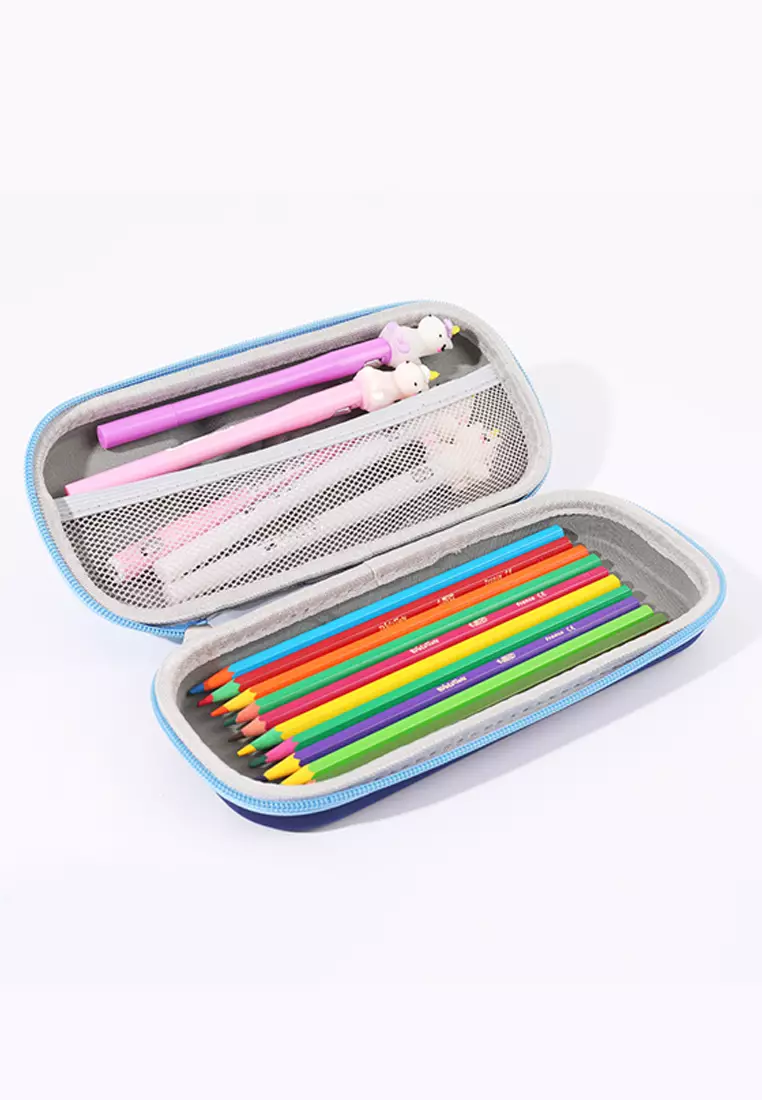 Wakakids Tempat Pensil Anak 3D Motif Timbul Karakter Kotak Pensil Hardcase Kecil Slim Motif Purple Girl Venhs