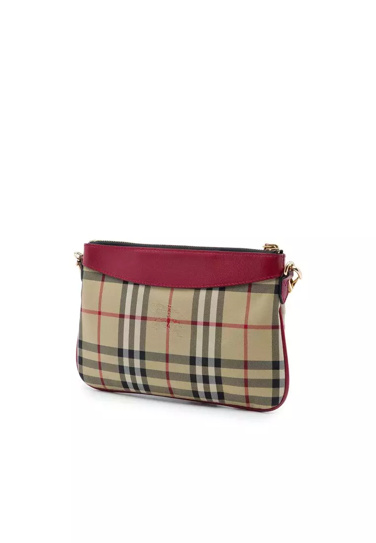 Pre-Loved Burberry Haymarket Check Nylon Peyton Crossbody