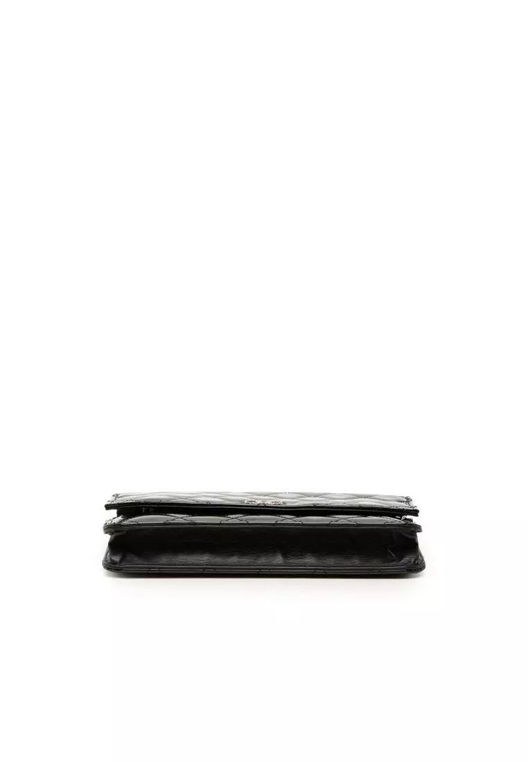 Pre-Loved Chanel Cc Quilted Patent Brilliant Wallet On Chain