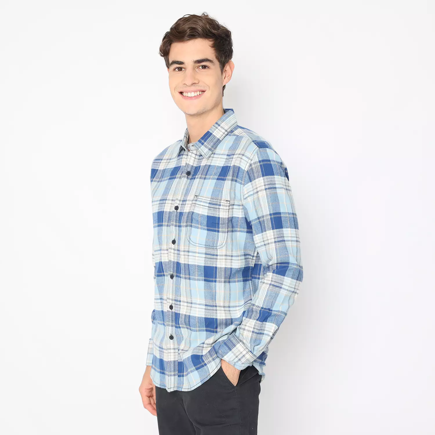 Platini Kemeja Flanel Pria Lengan Panjang 76164