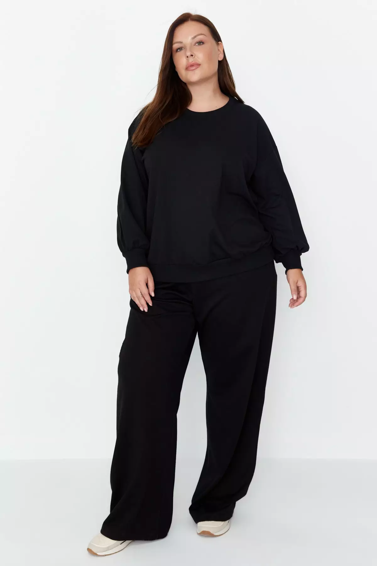 Plus Size Wide Leg Knitted Thin Sweatpants