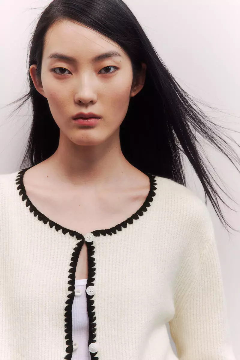 Blanket-stitch cardigan