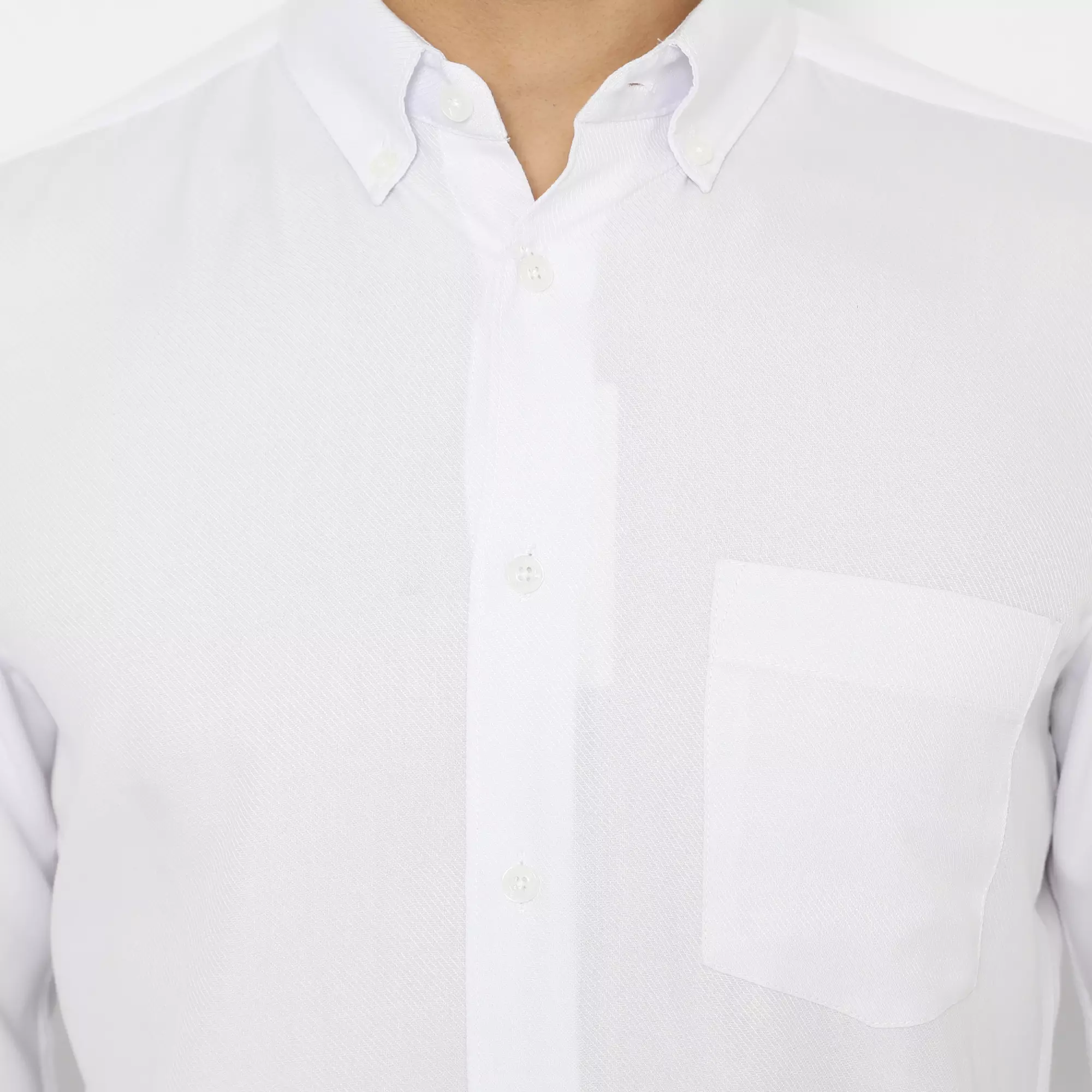 Platini Kemeja Pria Polos Lengan Panjang Polinosic Twill Putih 66243