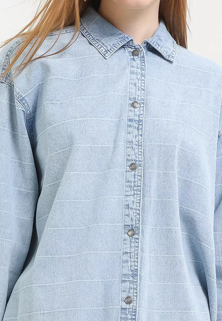 Amaretta Stripe Ls Denim Shirt