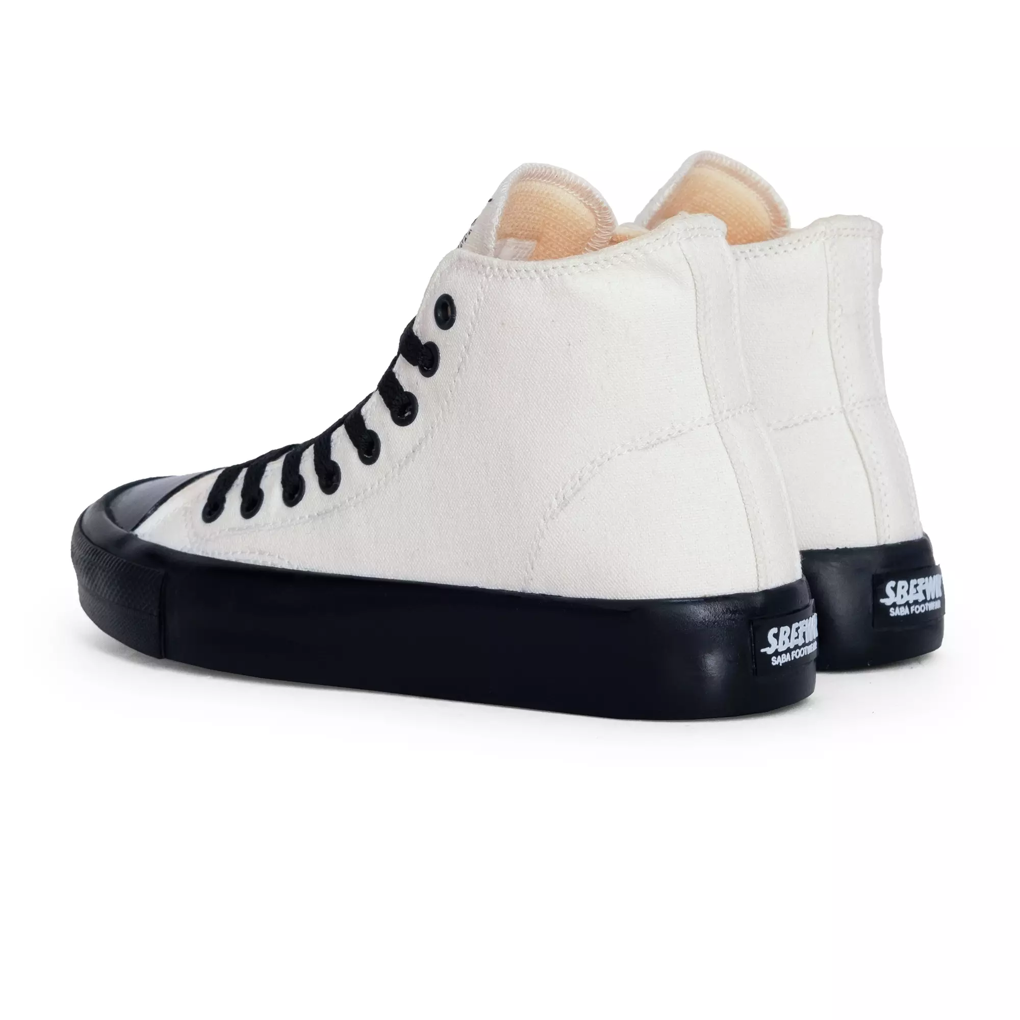 SABA Vintage High Off White Black - Sepatu Sneakers Casual Pria Wanita