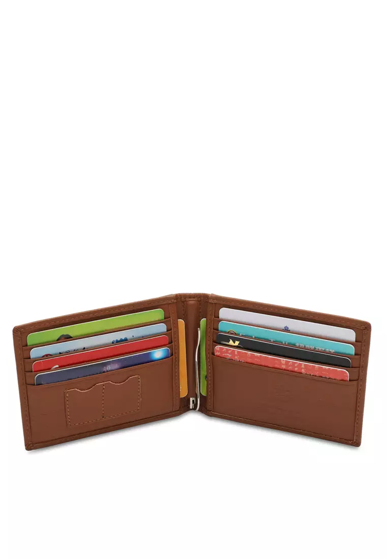 Men's Genuine Leather RFID Blocking Money Clip Wallet