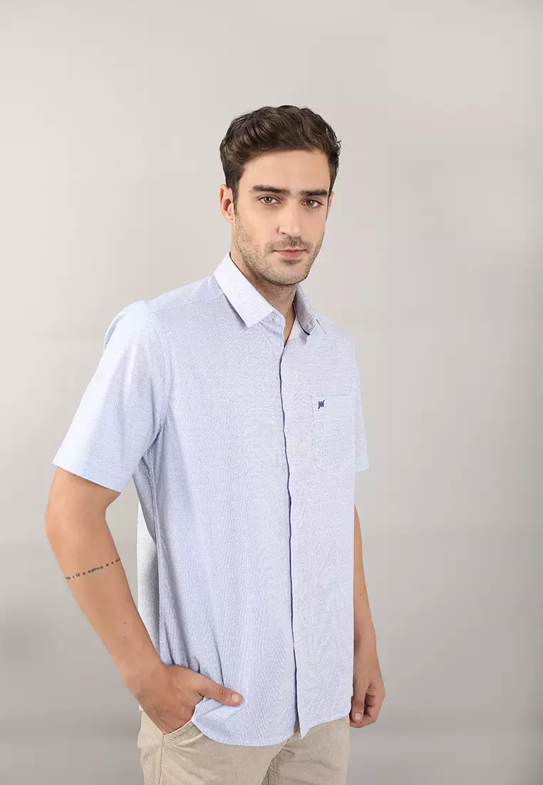 Johnwin - Regular Fit - Kemeja Formal Pria - Biru - FSH.650.K252.887.C S/S