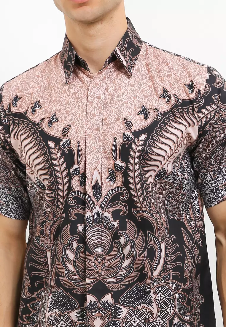 Alexanders Kemeja Batik Exclusive Premium Pria Casual Modern Lengan Pendek