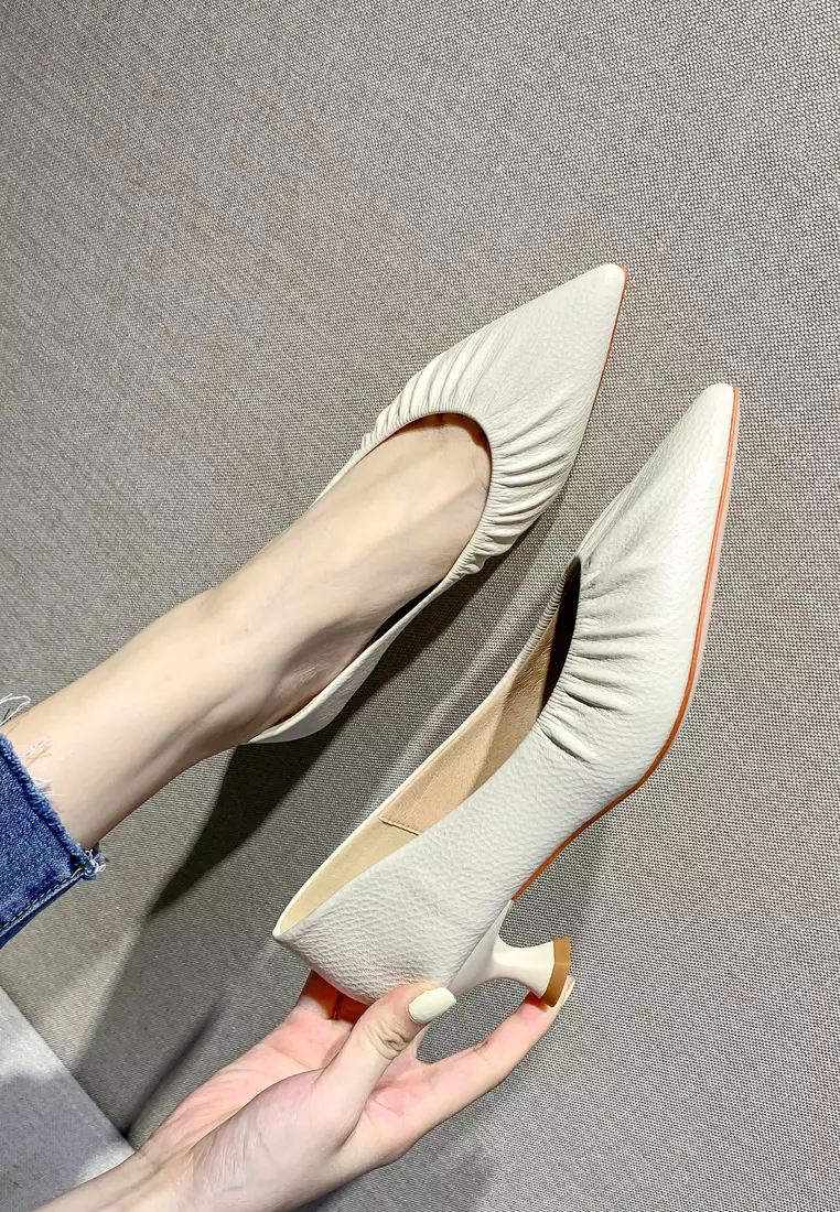 Soft Synthetic Leather Pointy Pumps 2048-9
