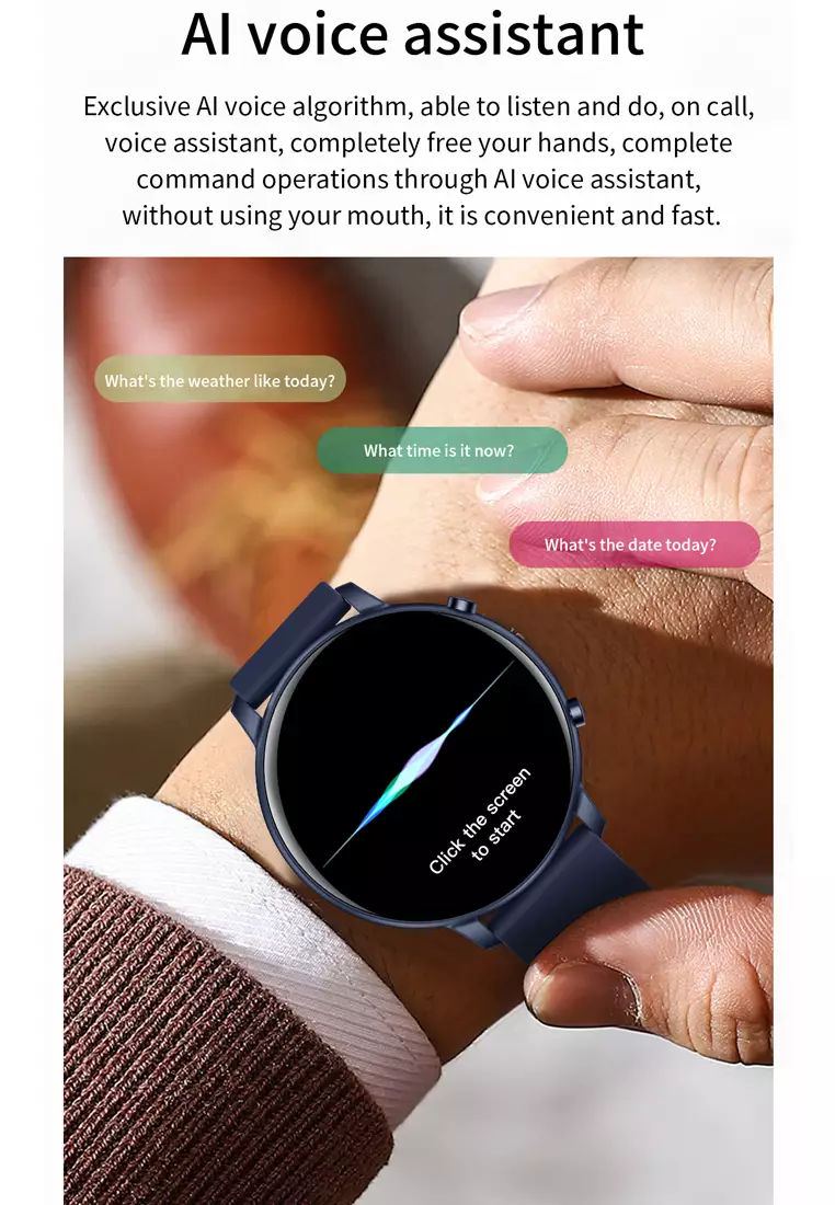 SmartWatch G28 Bluetooth Call Jam Pintar 24H Temperature Monitoring Sport Fitness Touch Screen black dengan tali jam gratis