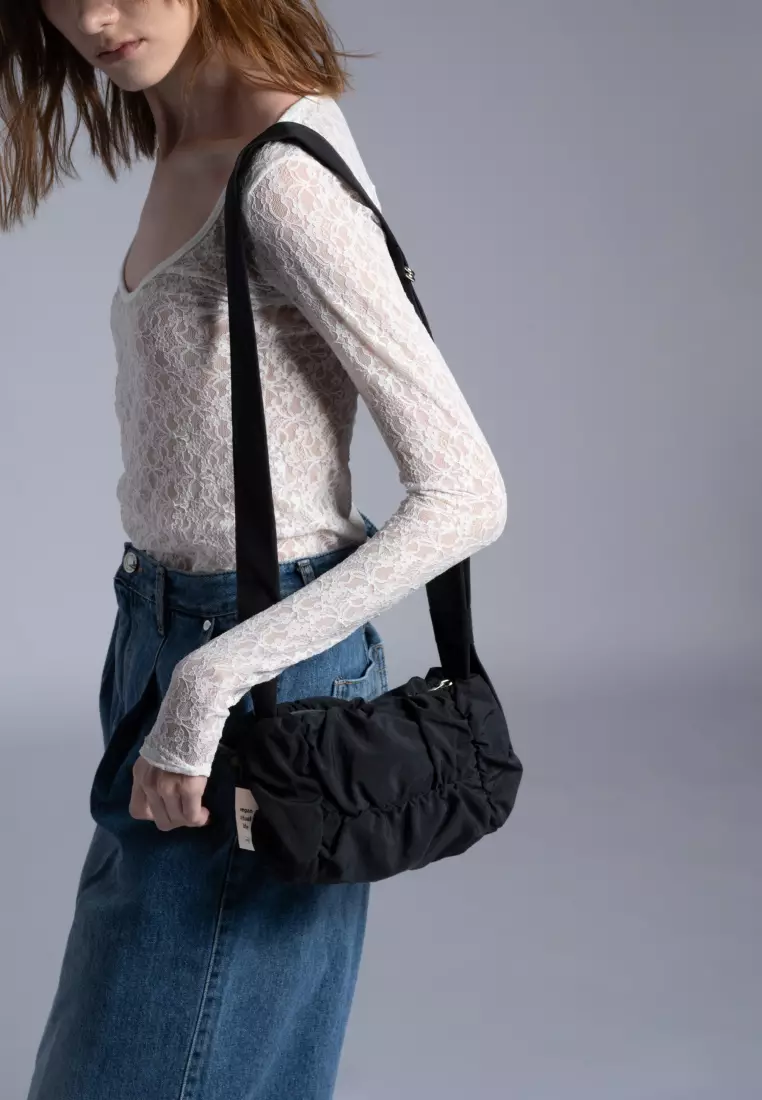POPCORN SWING MINI Nylon Crossbody Bag Black