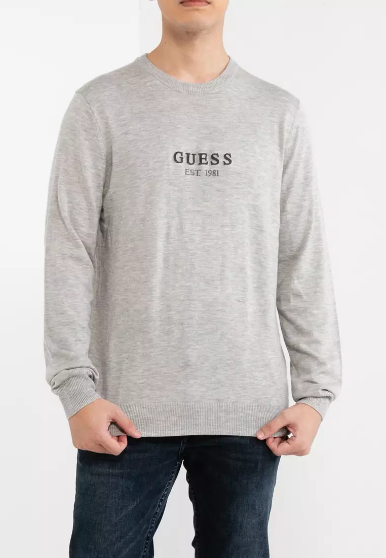 Guess logo sweater hotsell