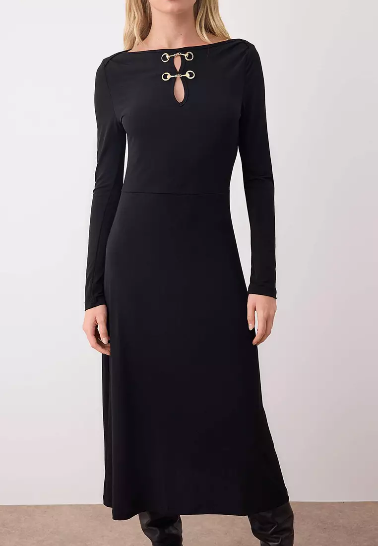 Boat Neck Midi Dress