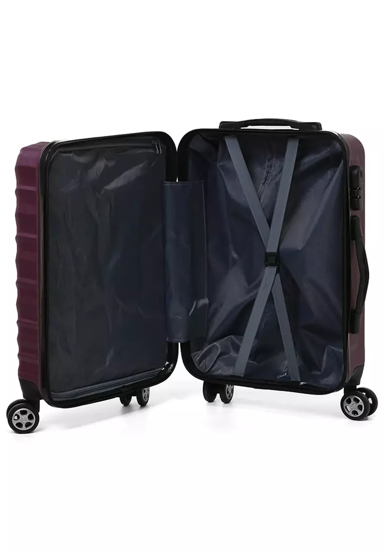 Carlton Tas Koper Hardcase Unisex Size 20Inch Suitcase Combination Lock Large Compartment Material ABS+PVC Coated ORIGINAL - Dark Purple