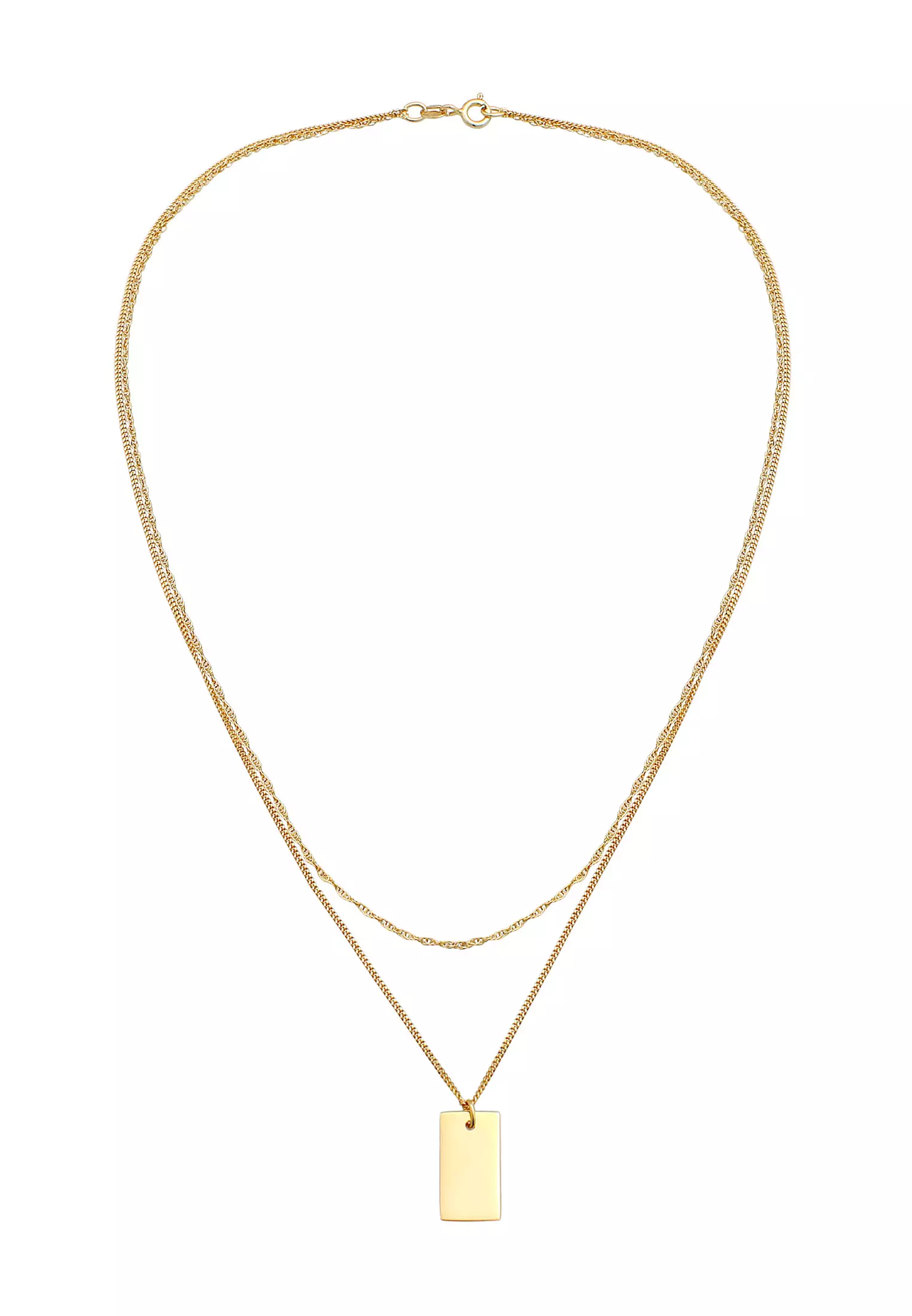 Buy ELLI GERMANY Necklace Layer Rectangle Pendant Twisted Basic