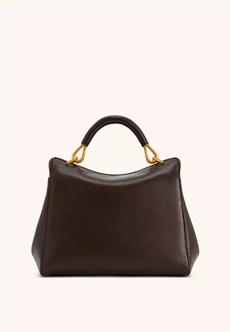 Lucia Classic Top Handbag - Dark Brown