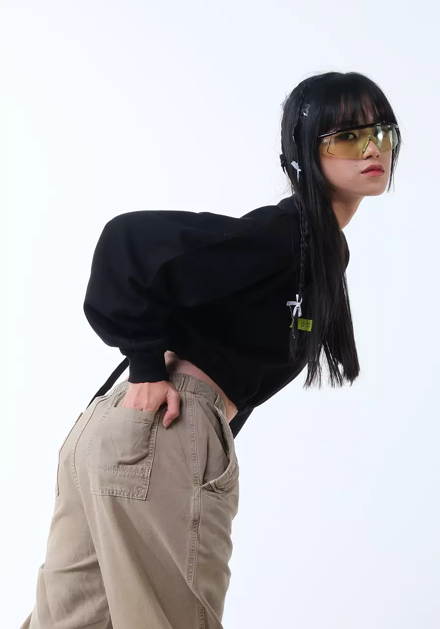 Sweatshirt Wanita Crewneck Gou Black