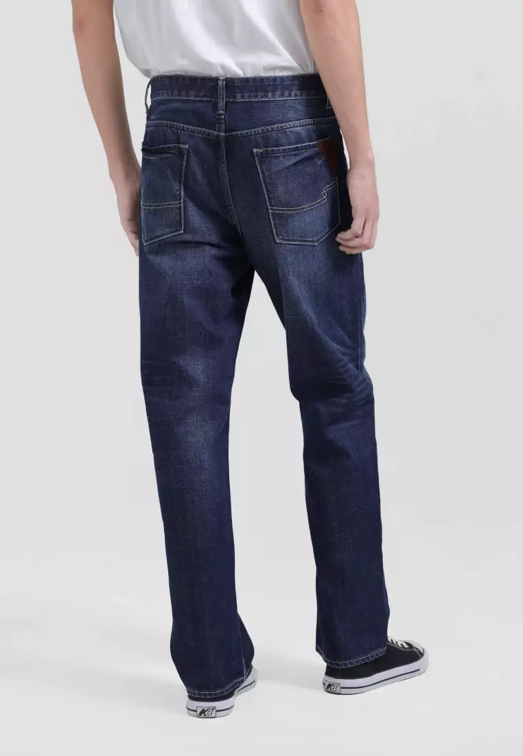 Emba Denim - Raegan Celana Panjang Pria Denim Regular Fit Non Stretch Warna Medium Stone