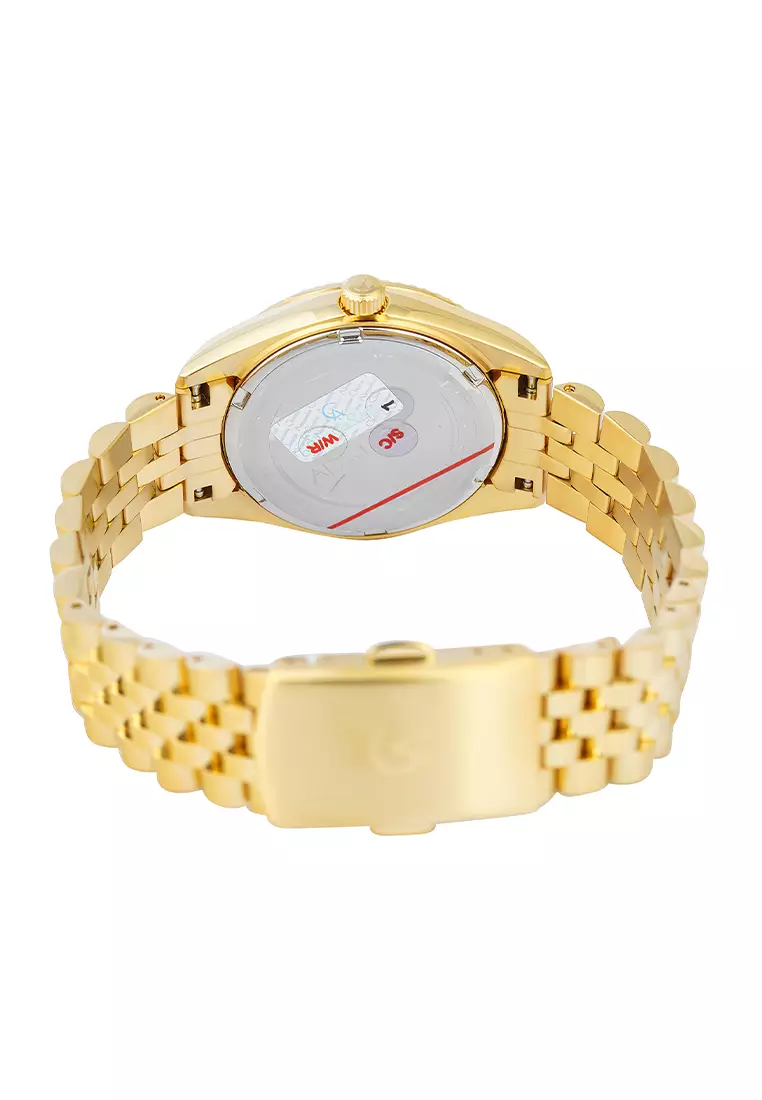 Alexandre Christie Sapphire - Jam Tangan Wanita - Gold - Stainless Steel - 5013LDBGPIV