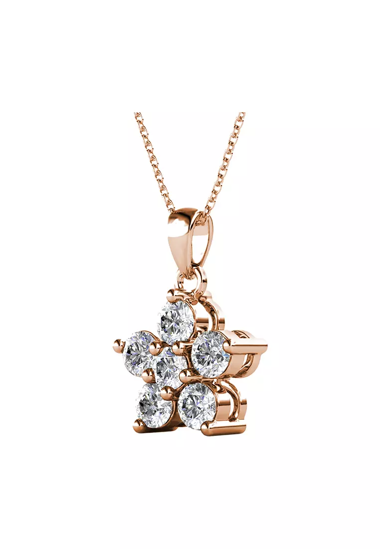 Flowery Crystal Pendant RG - Kalung Crystal Swarovski by Her Jewellery