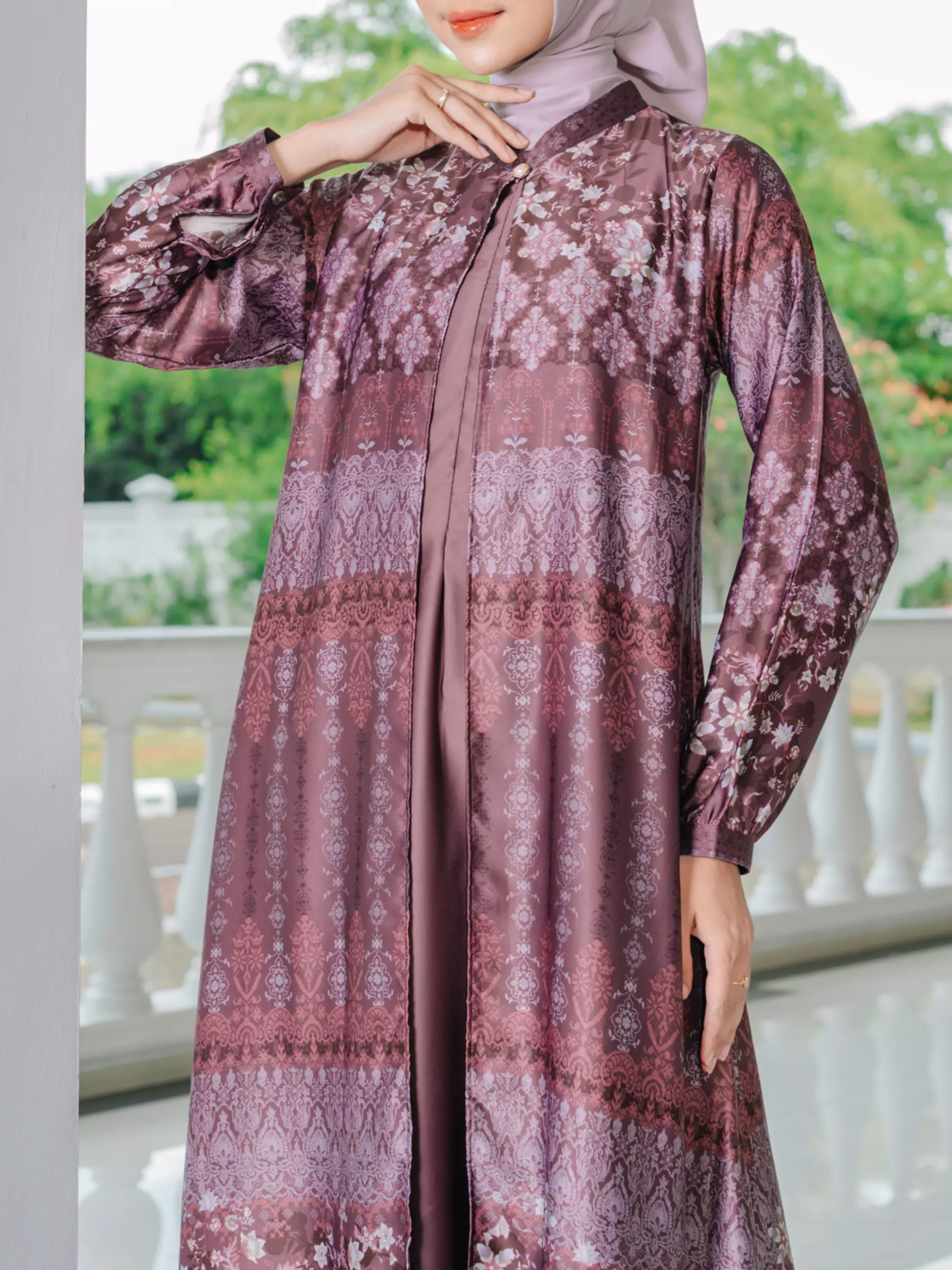 Almeera Burgundy Gamis Wanita Dress