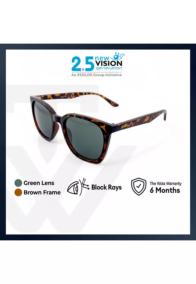 Unisex's Rectangle Frame Amber Plastic UV Protection Sunglasses SUNSC37006