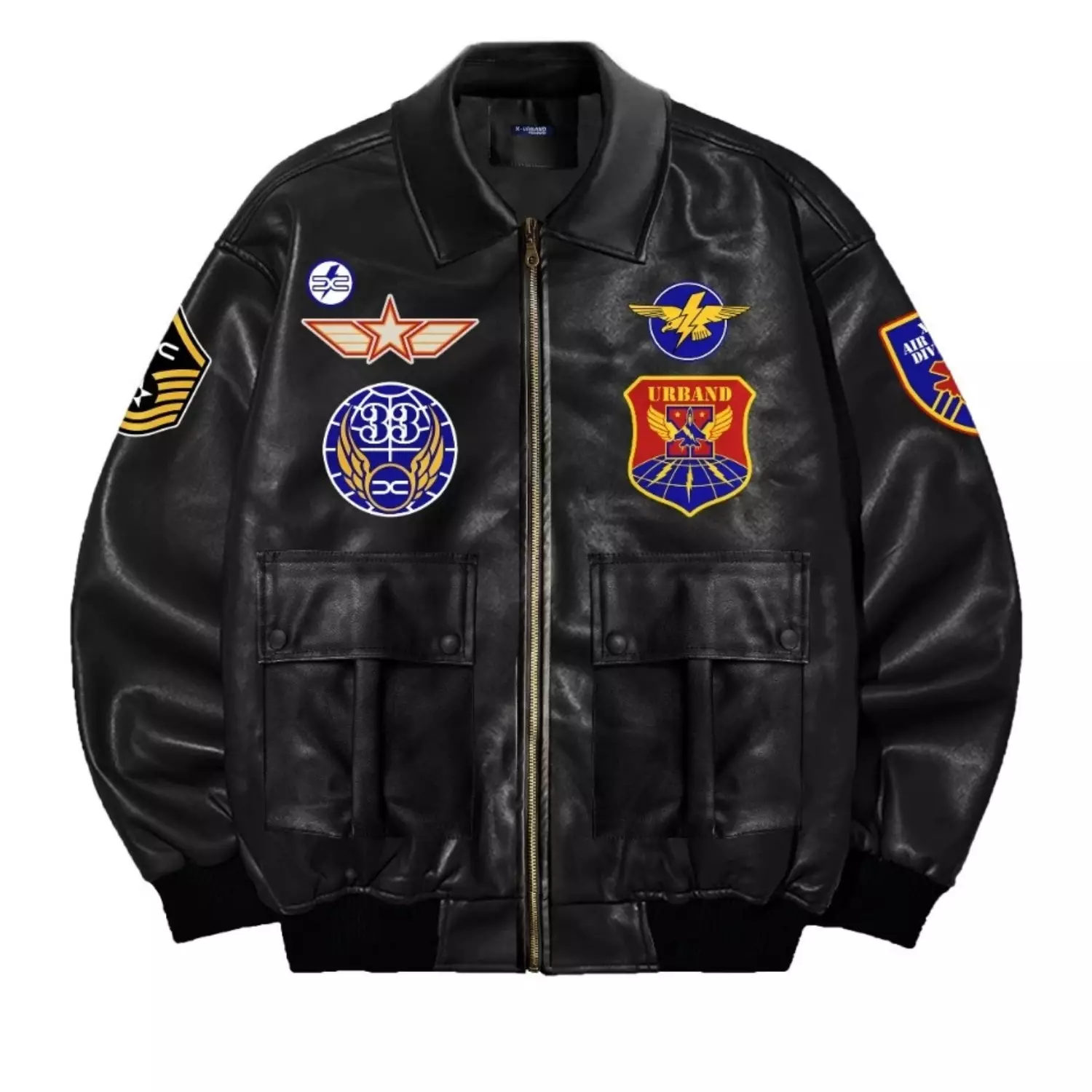 Jaket Bomber Kulit Sintetis