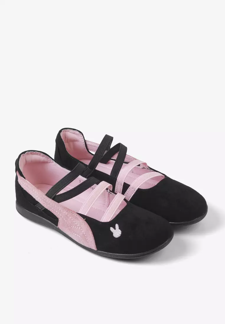 Sepatu Sneakers Ballerina Anak Perempuan Flat Shoes Anti slip T.Lilo Blackpink