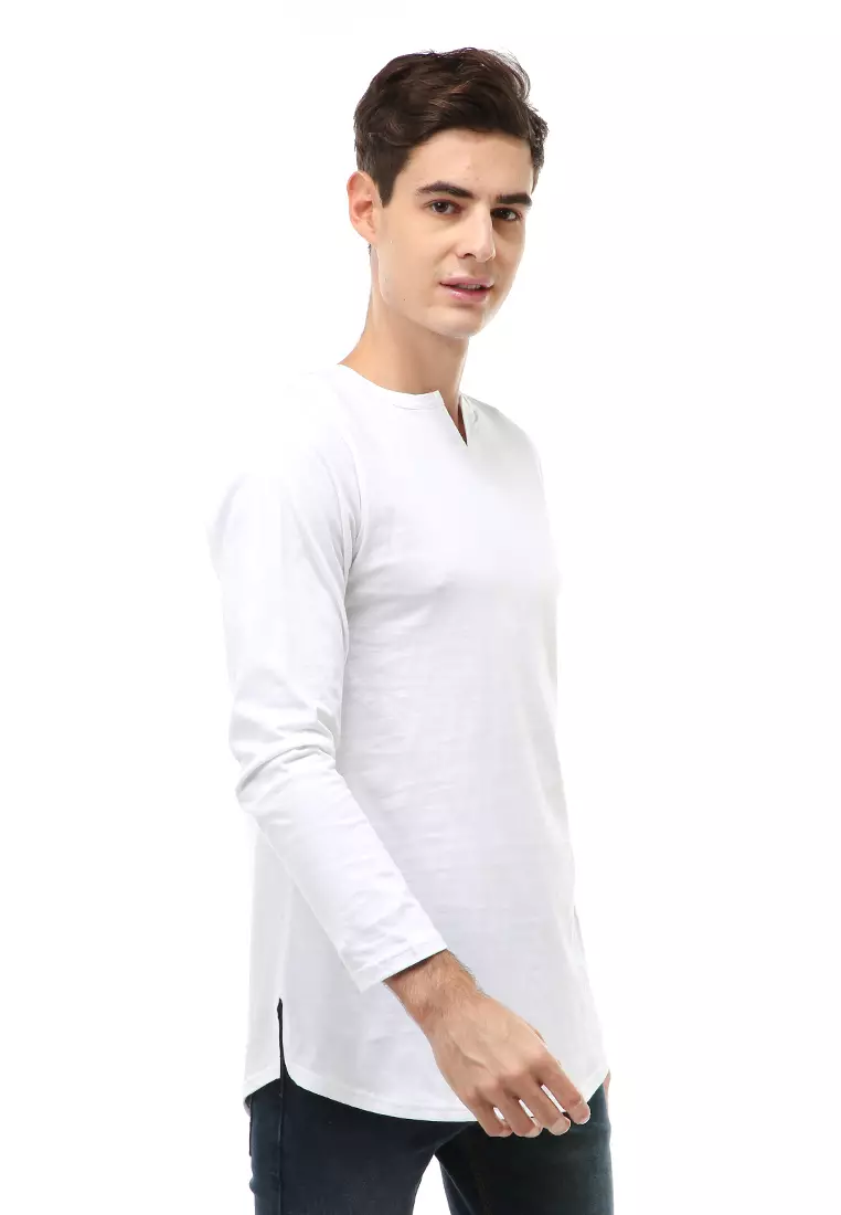 Jack T-Shirt Atasan Kasual Pria Model Kancing Plain Design Lengan Panjang Material Cotton ORIGINAL