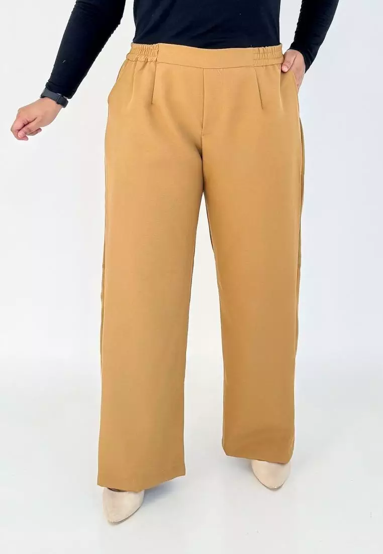 Kia Pants (Celana Basic Kantor) Bigsize - Coklat