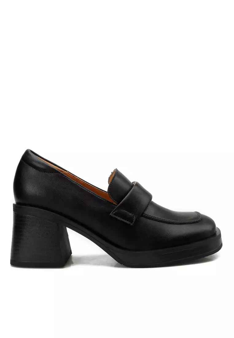 Discount on Twenty Eight Shoes  shoes - SKU: 6.5CM Block Heel Leather Loafers TE812-1