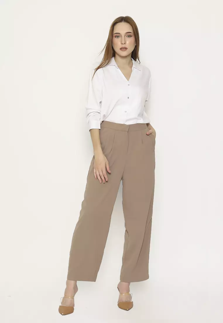 Urban Exchange Milla White Blouse - Atasan Blouse Wanita Lengan Panjang